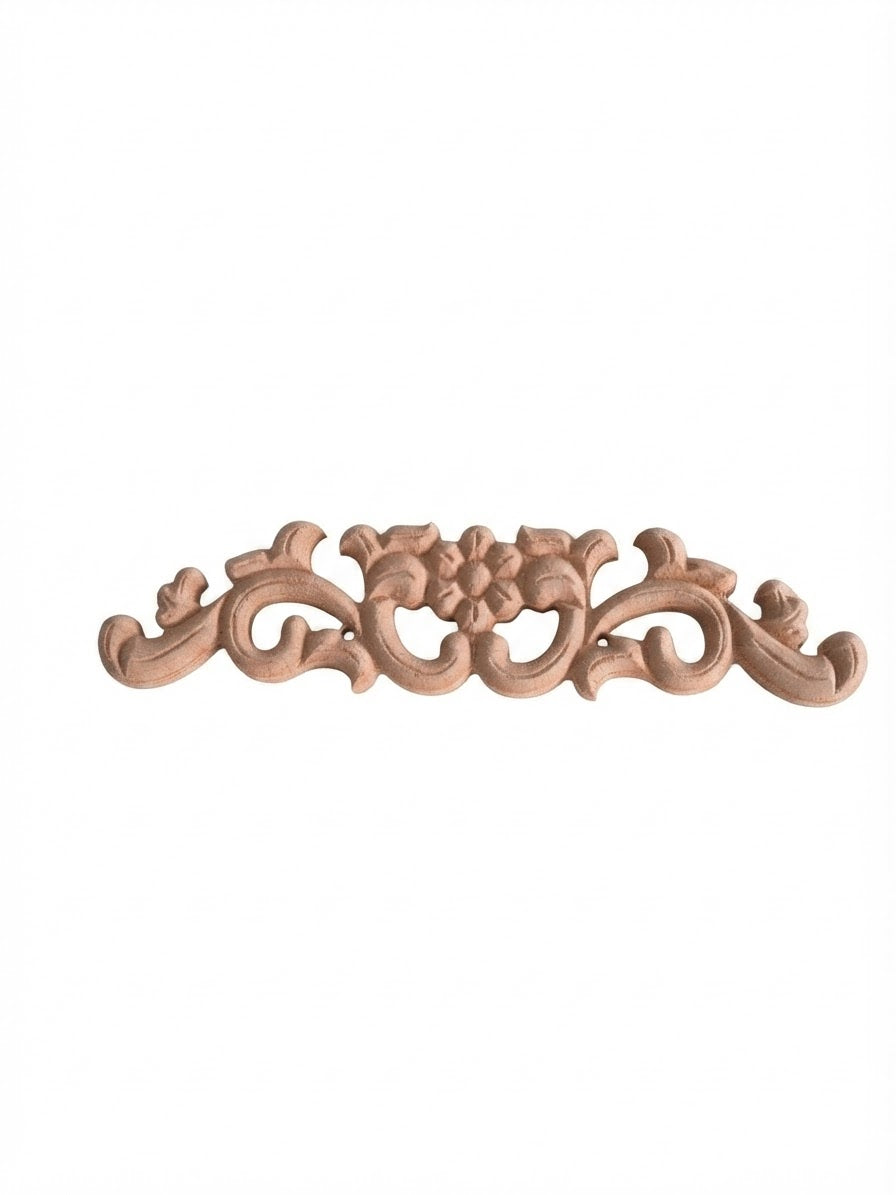 Raw MDF Carving Applique | Size: 3.5x13 Inches set of 4 Unpainted Decorative CNC Panel for Furniture & Doors