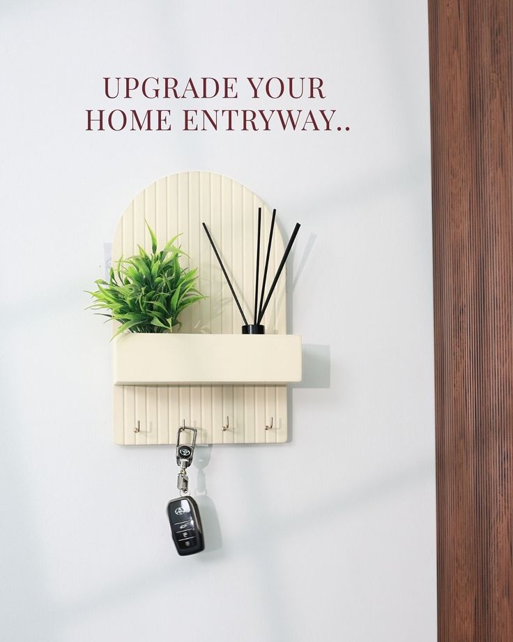 Arch Wall-Mounted Key Holder with Shelf size 9×14