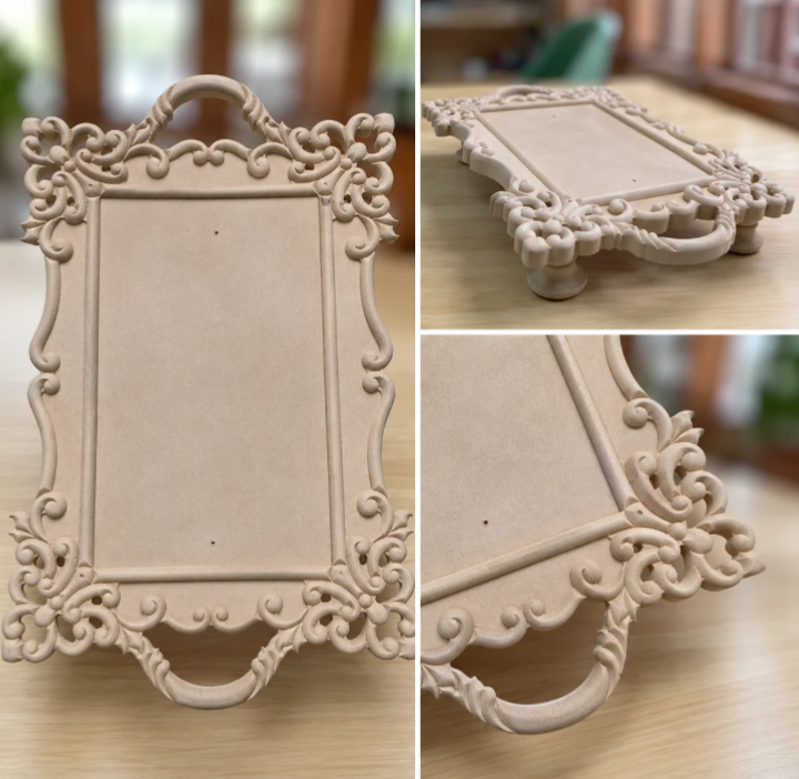 Premium mdf raw 11×19 inch tray for painting mirror and table raizer