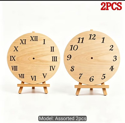 Flat raw mdf clock size 12 inch in Roman number and English number for craft and painting