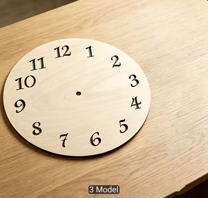 Flat raw mdf clock size 12 inch in Roman number and English number for craft and painting
