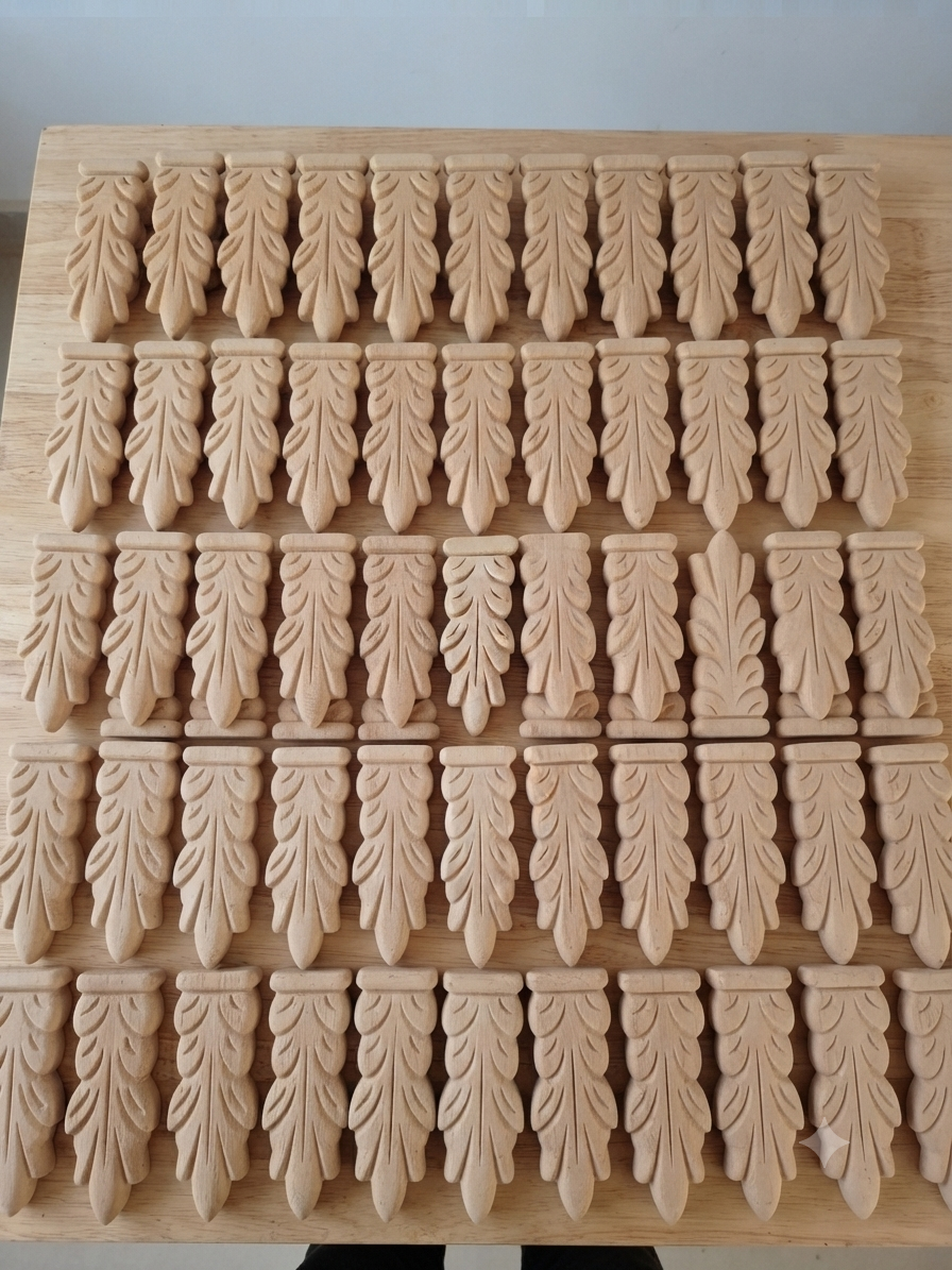 Raw MDF Unpainted Decorative Applique 2.5 x 6 Inch | Furniture Restyling and Wall Panel Accents