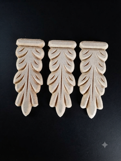 Raw MDF Unpainted Decorative Applique 2.5 x 6 Inch | Furniture Restyling and Wall Panel Accents