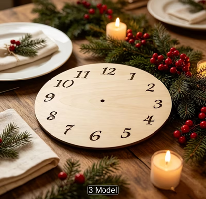 Flat raw mdf clock size 12 inch in Roman number and English number for craft and painting