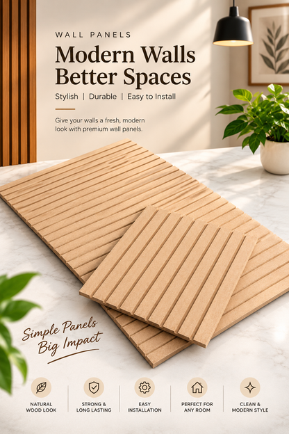 12×12 inch mdf wooden wall panal easy to hang premium material mdf