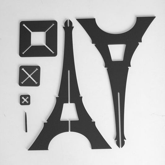 3D Wooden Tower Puzzle Decor - 10x15 Inch Black Stackable Tower Building Puzzle