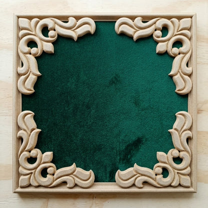 Raw MDF 7x7 Inch Unpainted Wood Carved Corner Appliques for Furniture, Doors, Bed Headboards & Cabinets - Decorative Wooden Corner Moldings