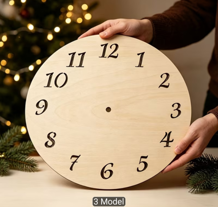 Flat raw mdf clock size 12 inch in Roman number and English number for craft and painting