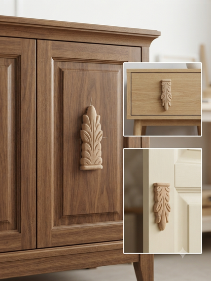 Raw MDF Unpainted Decorative Applique 2.5 x 6 Inch | Furniture Restyling and Wall Panel Accents