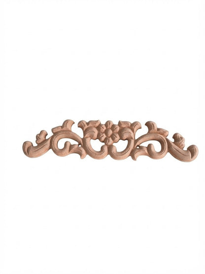Raw MDF Carving Applique | Size: 3.5x13 Inches set of 4 Unpainted Decorative CNC Panel for Furniture & Doors